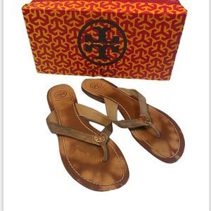 Tory Burch Gold Cameron Suede Sandal Sz 8 Women
